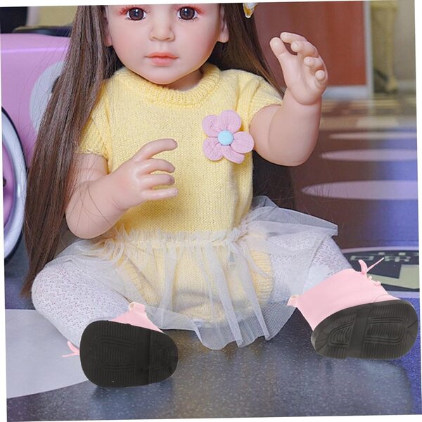 Miniaturschuhe für 18-Zoll-Puppen – langlebige und dekorative rosa PU-Stiefeletten
