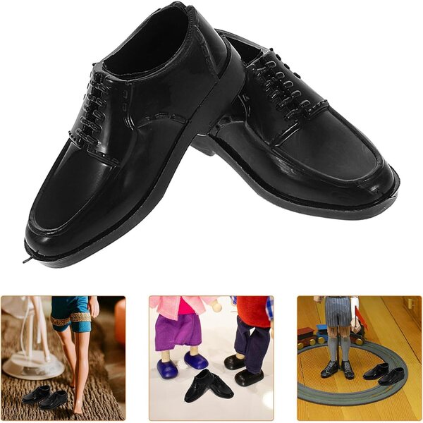 10 Paar schwarze Miniaturschuhe für 1/6 Puppen – 11-Zoll-Puppenzubehör