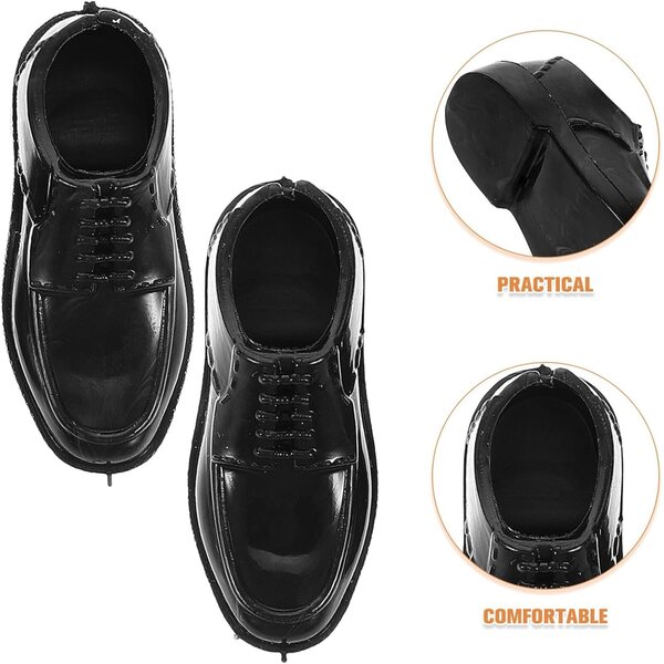 10 Paar schwarze Miniaturschuhe für 1/6 Puppen – 11-Zoll-Puppenzubehör