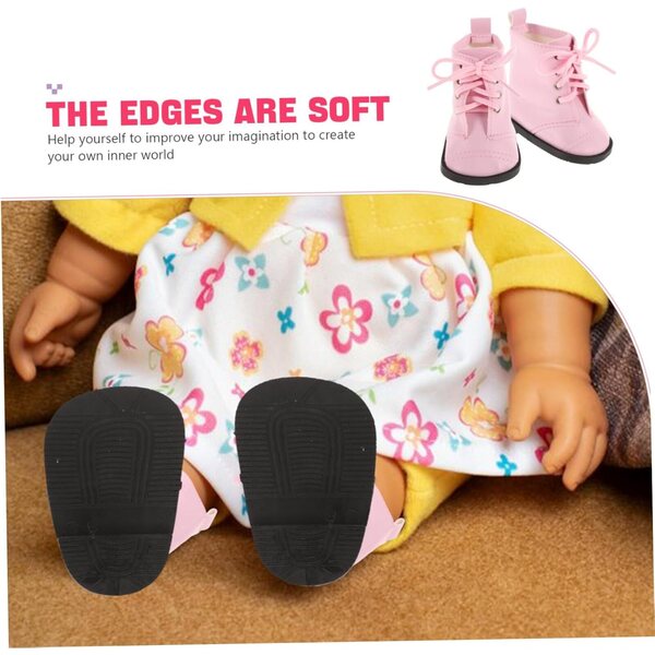 Miniatur-Puppenstiefel aus rosa PU, leicht und bequem, Modeaccessoire, 18 cm