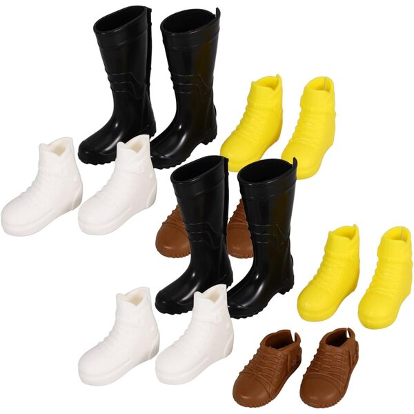 Set 8 Paia Mini Scarpe in Plastica per Bambole, Accessori Decorativi Colorati