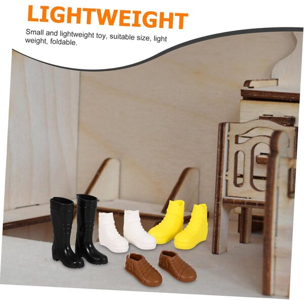 Set 8 Paia Mini Scarpe in Plastica per Bambole, Accessori Decorativi Colorati