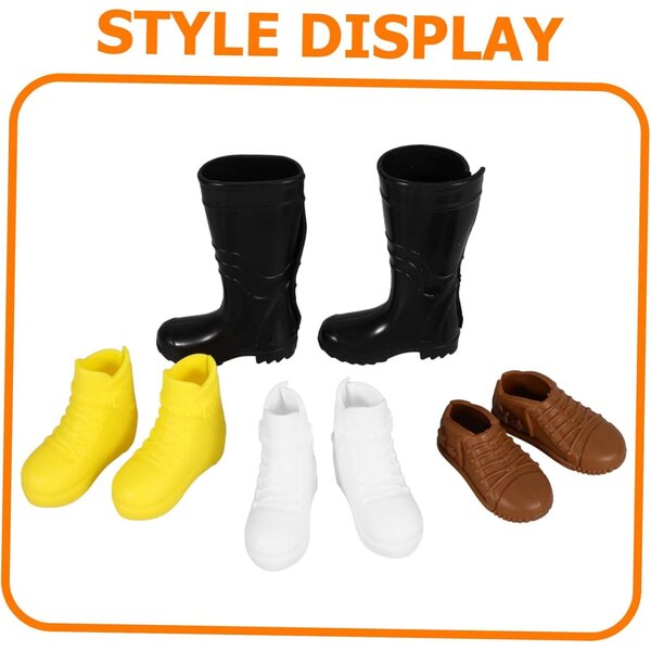 Set 8 Paia Mini Scarpe in Plastica per Bambole, Accessori Decorativi Colorati