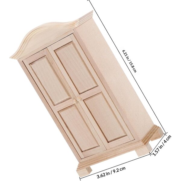 ORFOFE Mobiletto Portaoggetti in Legno Rosa per Casa delle Bambole 1/12 Miniatura