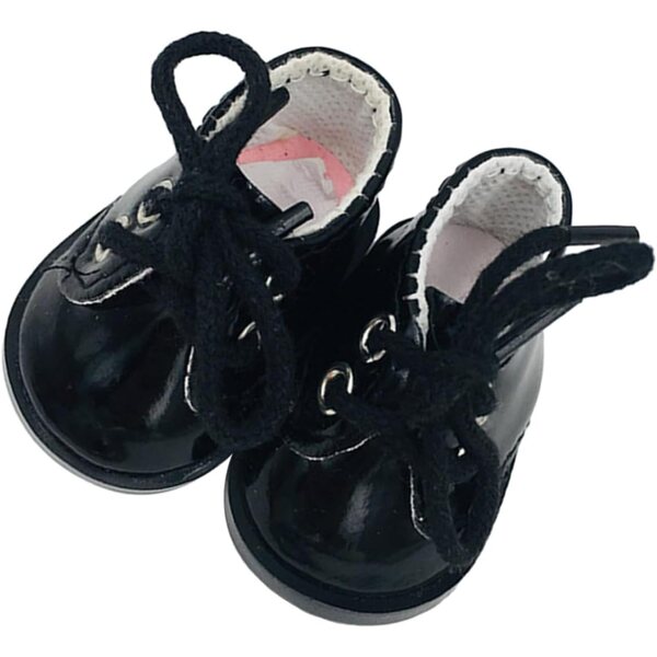 Mini Scarpe Nere in Pelle per Bambole – Accessori Decorativi per Creazioni DIY
