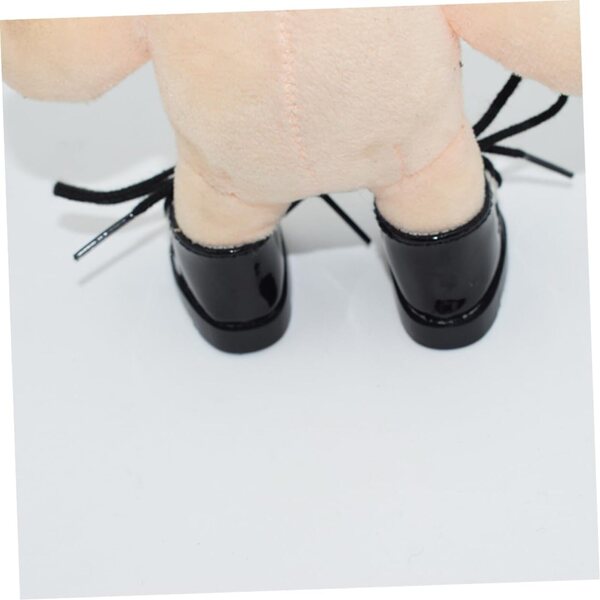 Mini Scarpe Nere in Pelle per Bambole – Accessori Decorativi per Creazioni DIY