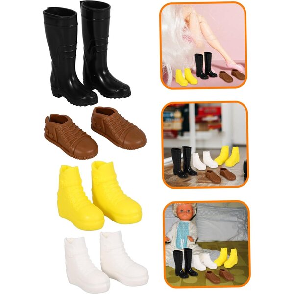 PartyKindom Set 8 Paar Miniaturschuhe für 30 cm große Puppen, Zubehör aus widerstandsfähigem Kunststoff