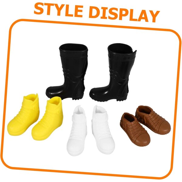 PartyKindom Set 8 Paar Miniaturschuhe für 30 cm große Puppen, Zubehör aus widerstandsfähigem Kunststoff