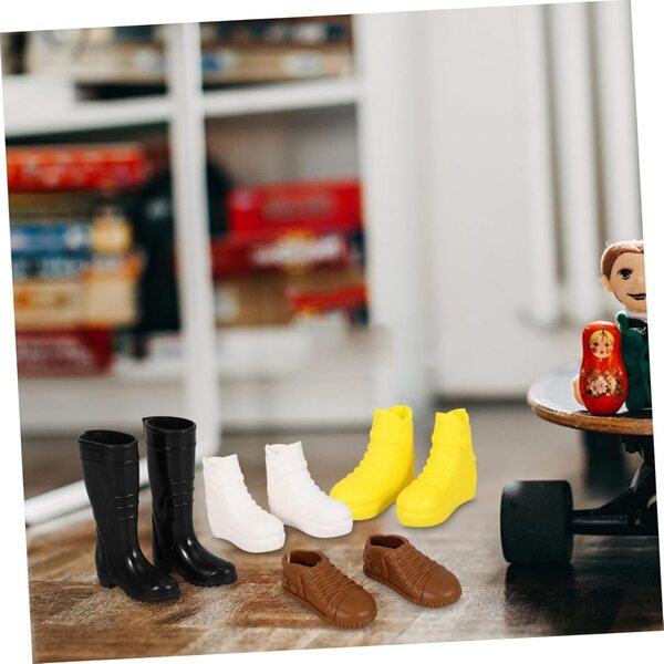 PartyKindom Set 8 Paar Miniaturschuhe für 30 cm große Puppen, Zubehör aus widerstandsfähigem Kunststoff
