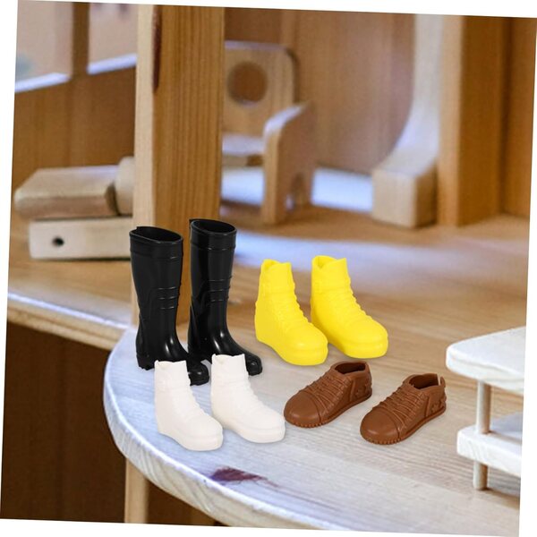 PartyKindom Set 8 Paar Miniaturschuhe für 30 cm große Puppen, Zubehör aus widerstandsfähigem Kunststoff