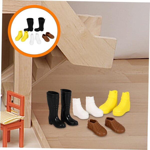 PartyKindom Set 8 Paar Miniaturschuhe für 30 cm große Puppen, Zubehör aus widerstandsfähigem Kunststoff