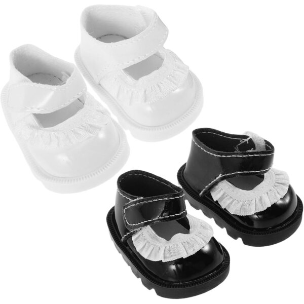 KOMBIUDA 2 Paia Mini Scarpe con Pizzo per Bambole 20cm Accessori Costume Completi