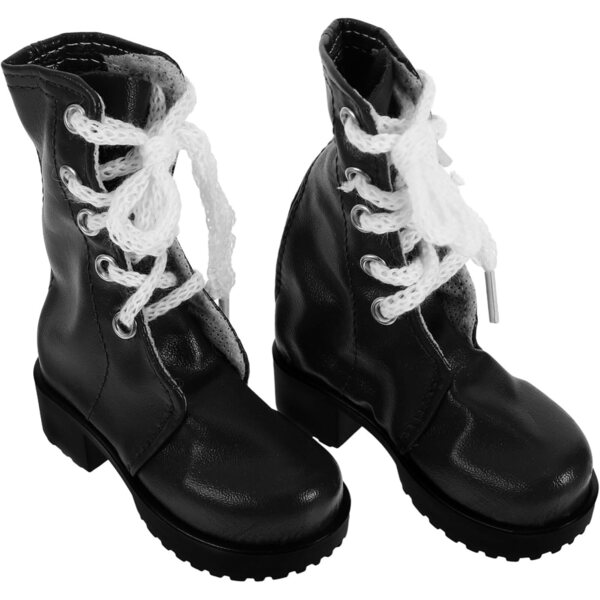Mini Scarpe per Bambole in PU Nere per bambole da 60 cm, Decorazione e Gioco Creativo