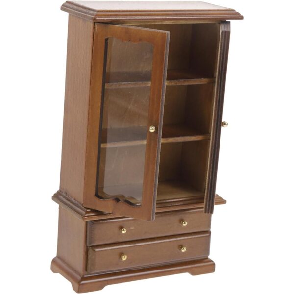 Libreria in Miniatura SOPOTUTU per Casa delle Bambole 1/12, Legno e Vetro
