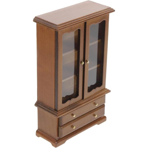 Libreria in Miniatura SOPOTUTU per Casa delle Bambole 1/12, Legno e Vetro