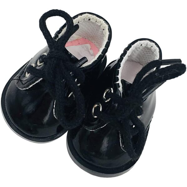 Mini Scarpe Nere in Tessuto per Bambole, Accessori Decorativi Miniature