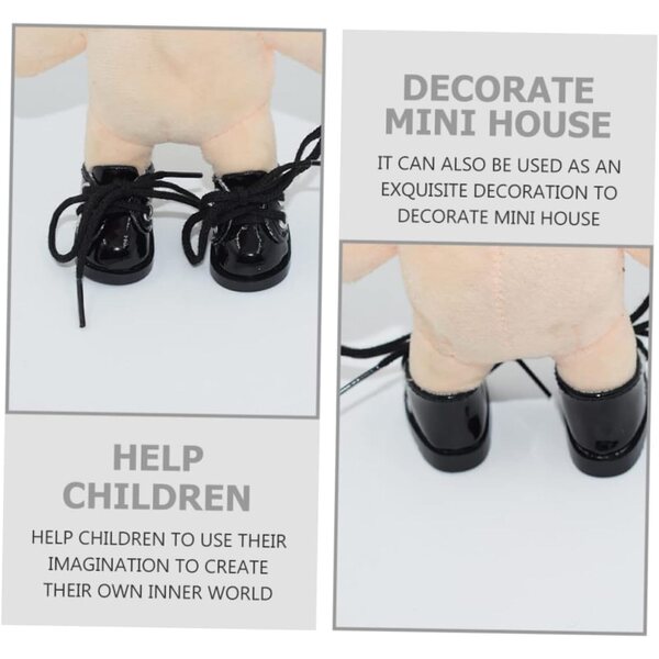 Mini Scarpe Nere in Tessuto per Bambole, Accessori Decorativi Miniature