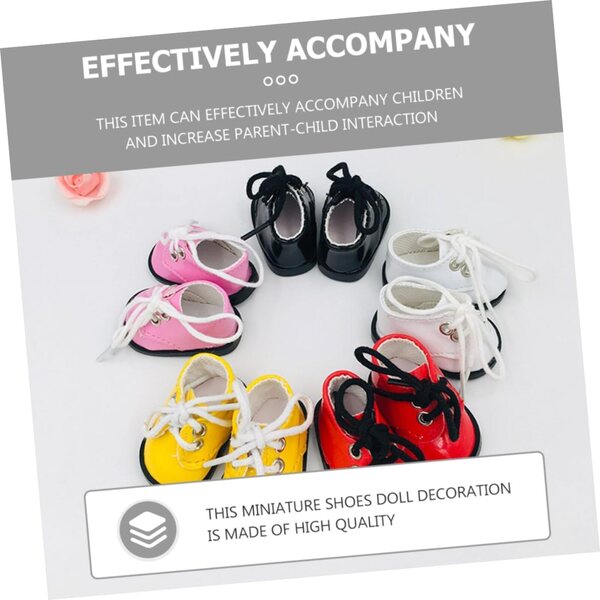Mini Scarpe Nere in Tessuto per Bambole, Accessori Decorativi Miniature