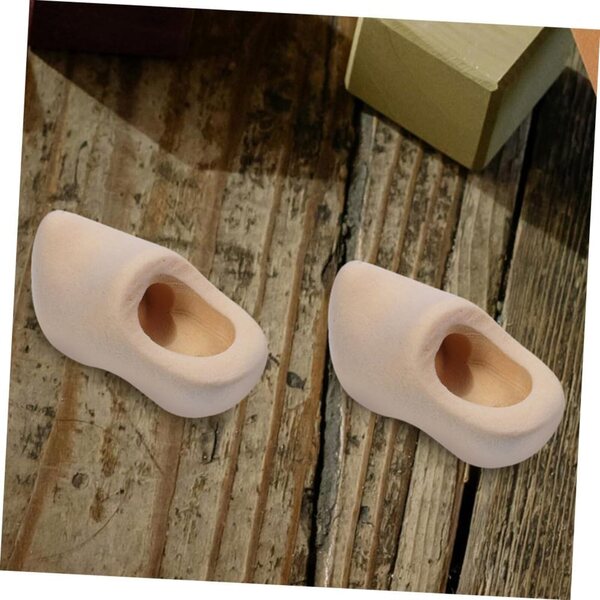 2 Paia di Sabot Miniature Non Dipinte per Casa delle Bambole e Artigianato DIY