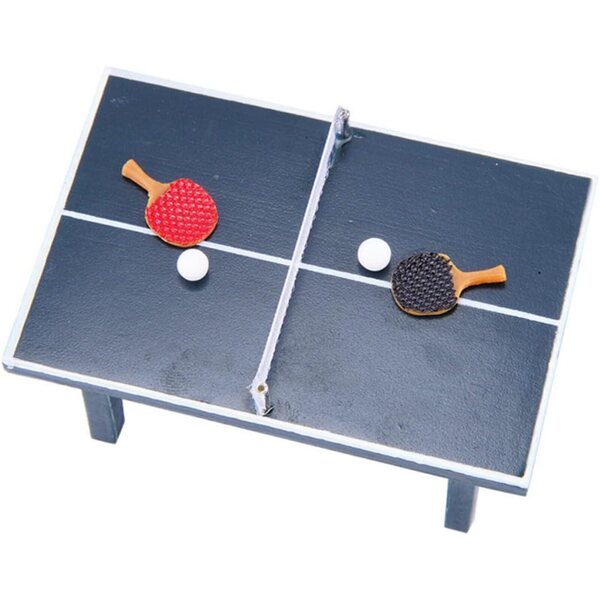 Mini-Tischtennisplatte aus Holz für Puppenhaus- und Miniaturspiele
