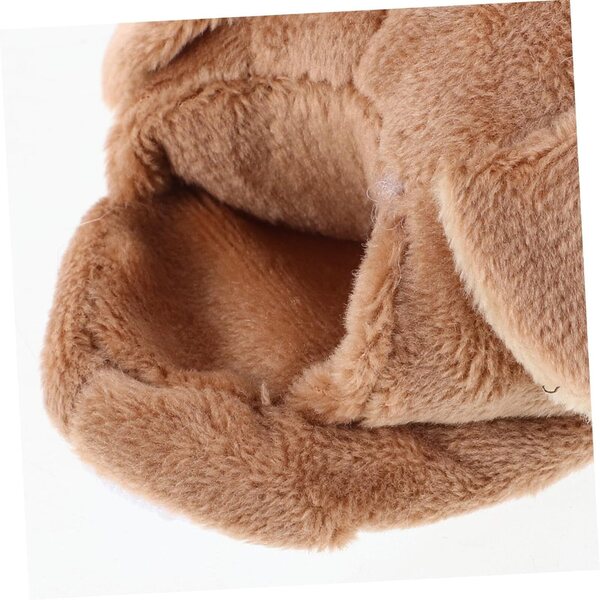 Pantofole di peluche per bambole a tema animali - Scarpe invernali marrone chiaro