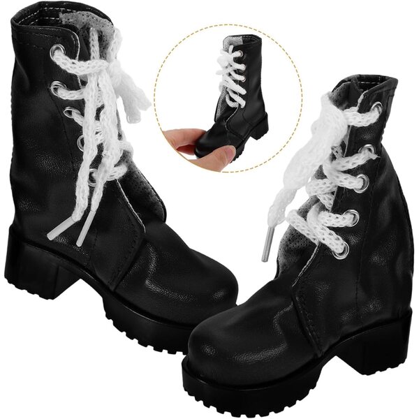 Miniatur-PU-Flaschen für Puppe 60 cm schwarz dekorative Schuhe WEKAMOS