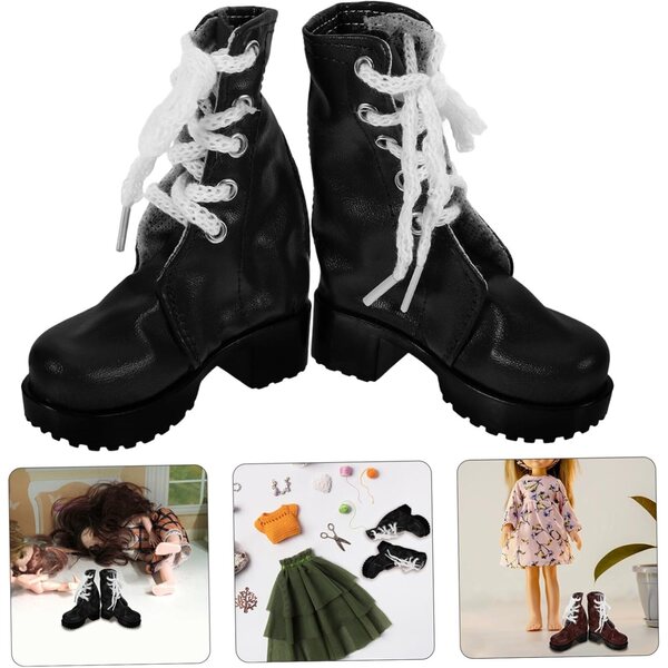Miniatur-PU-Flaschen für Puppe 60 cm schwarz dekorative Schuhe WEKAMOS