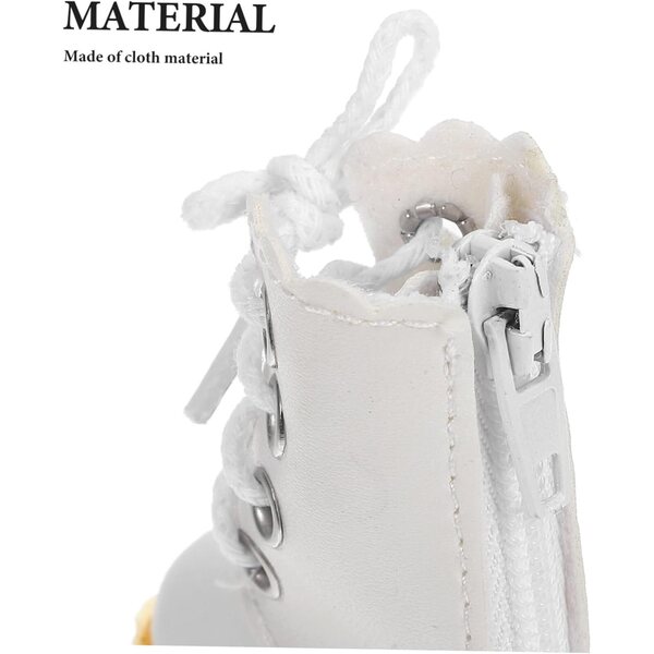 Weiße Montantes-Stiefel für 30 cm große BJD-Puppen aus widerstandsfähigem Stoff für den Winter