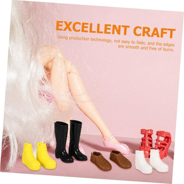 8 Paia Mini Scarpe per Bambole – Stivaletti Colorati per Miniature e Casa delle Bambole