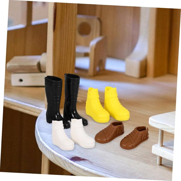 8 Paia Mini Scarpe per Bambole – Stivaletti Colorati per Miniature e Casa delle Bambole