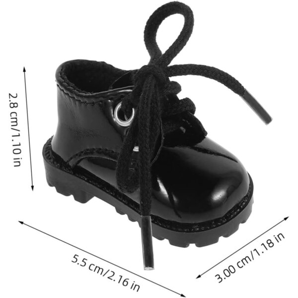 Miniaturschuhe aus schwarzem Kunstleder für Puppen 15-20 cm Wohnaccessoires