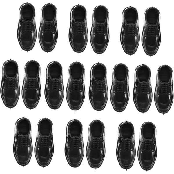 10 Paar schwarze Miniaturschuhe 1/6 für 30 cm Puppen – Stil und Qualität WEKAMOS