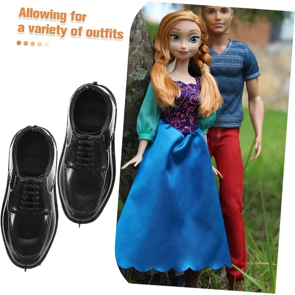 10 Paar schwarze Miniaturschuhe 1/6 für 30 cm Puppen – Stil und Qualität WEKAMOS