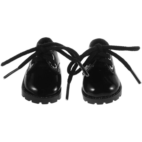 Scarpe Miniature in Similpelle Nera per Bambole 15-20 cm - Accessori Eleganti e Decorativi
