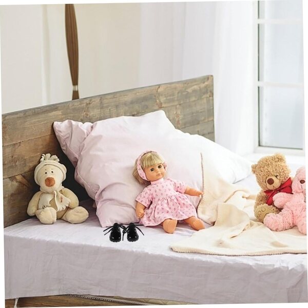 Miniaturschuhe aus schwarzem Kunstleder für Puppen 15–20 cm – elegante und dekorative Accessoires