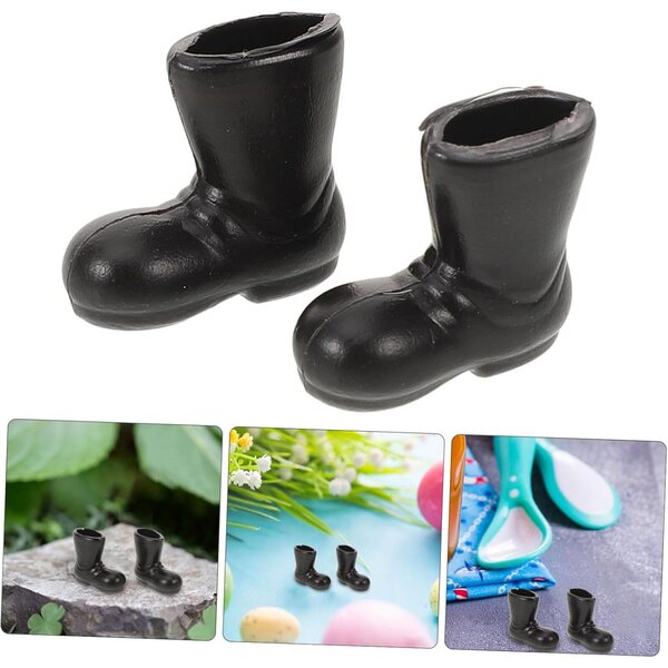 Set 50 Scarpe Miniature per Bambole e Decorazioni - Bottine in Plastica Nera e Colorata