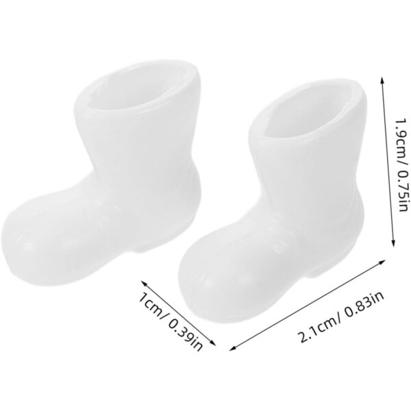 50 Mini Bottines Blanches en Plastique per bamboles e Decorazioni Natalizie