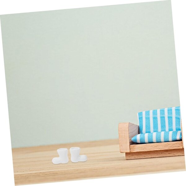 50 Mini Bottines Blanches en Plastique per bamboles e Decorazioni Natalizie