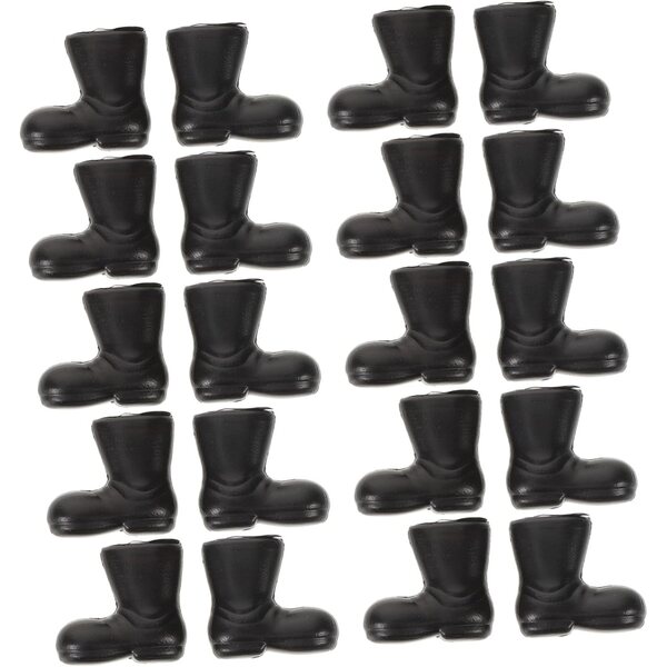 50 Mini Scarpe Decorative per Bambole - Accessori Nero in Plastica Miniature 2x1,9 cm