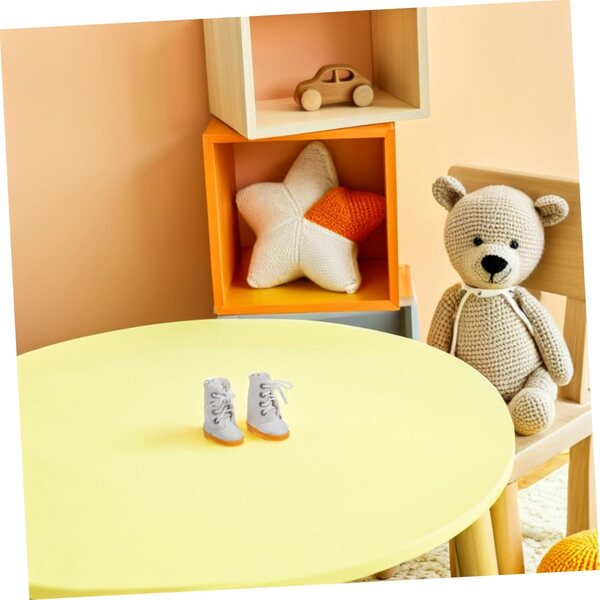 Weiße Stiefel für Gelenkpuppe 30 cm | Obermaterial aus Stoff und elegantes Design