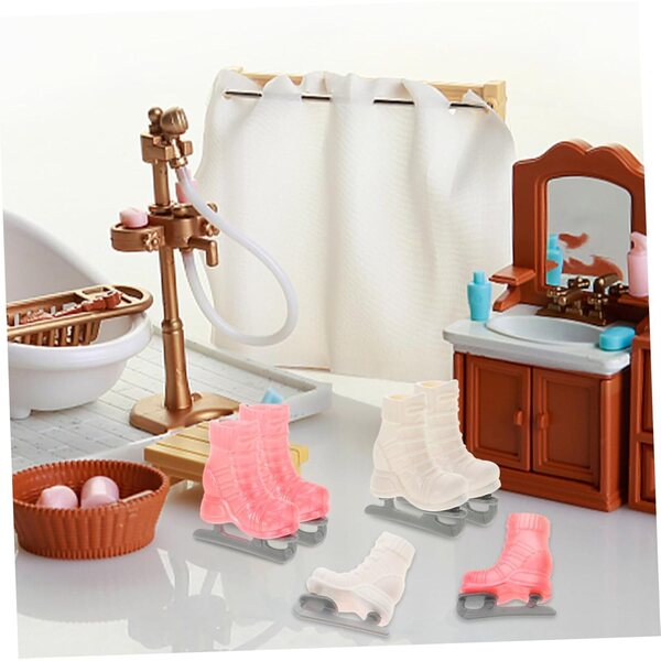 ORFOFE 4 Paia Mini Pattini a Rotelle per Bambole Accessori Decorativi Miniatura