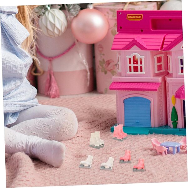 ORFOFE 4 Paia Mini Pattini a Rotelle per Bambole Accessori Decorativi Miniatura