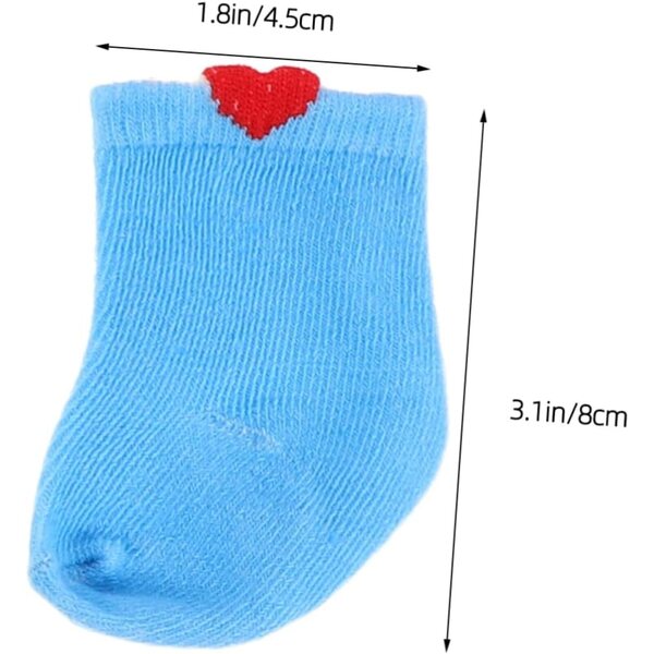 Set 7 paia di calzini per bambole 18 cm in tessuto morbido e colori vivaci