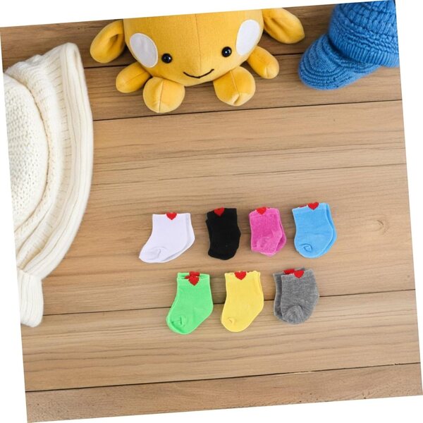 Set 7 paia di calzini per bambole 18 cm in tessuto morbido e colori vivaci