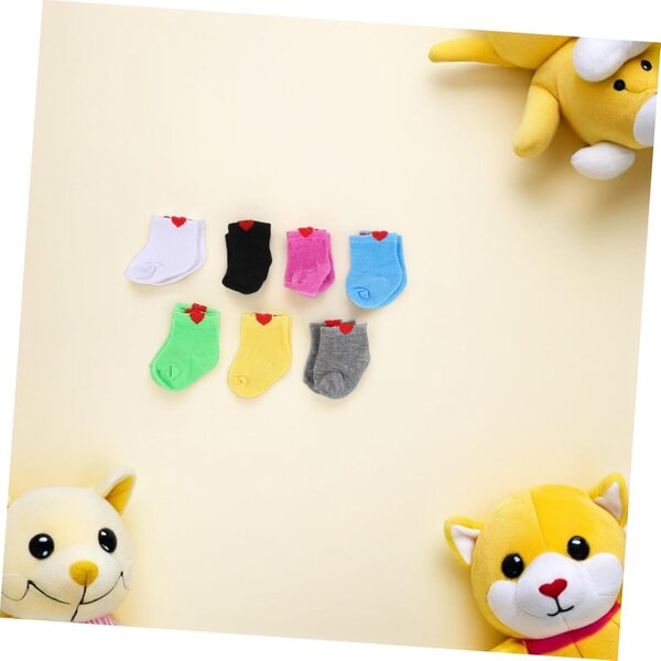 Set 7 paia di calzini per bambole 18 cm in tessuto morbido e colori vivaci