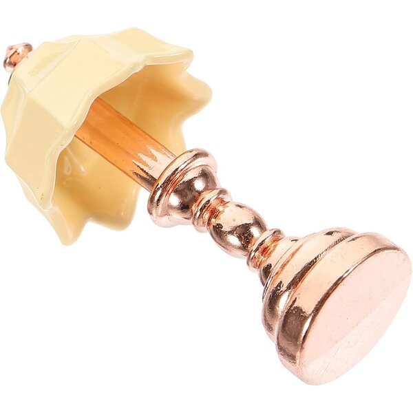 Alasum Lampada Miniatura Rosa Oro con Paralume Beige per Casa delle Bambole 1:12
