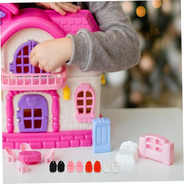 Set mit 8 Paar Miniaturschuhen für mehrfarbige 17-cm-Puppen, Spielzubehör