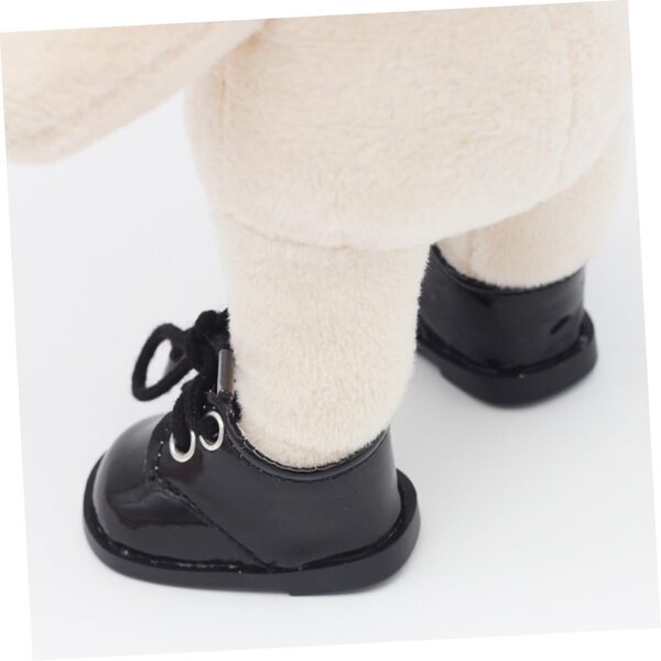 20 cm große Lederschuhe für Minipuppen, 2 Paar schwarz und weiß für Dekorationen und Kostüme