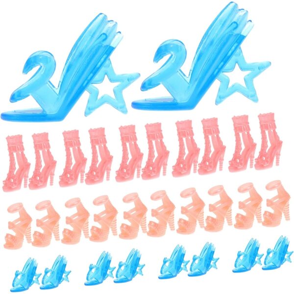 UPKOCH Set 15 Mini Scarpe per Bambole con 5 Paia di Tacchi Resistenti e Decorativi