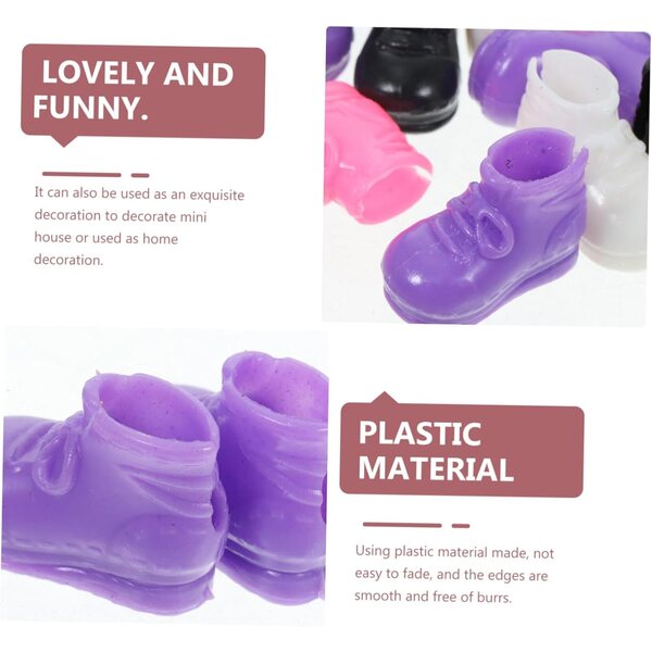 UPKOCH 20 Mini Scarpe Giocattolo per Bambole, Decorazioni Mini Casa, Accessori Resistenti